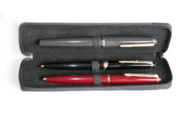 Pen case for three pens in black