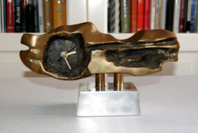 _MG_3801 Rare David Marshall Table Clock Brutalist Bronze 70s