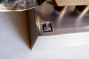 _MG_3805 Rare David Marshall Table Clock Brutalist Bronze 70s