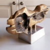 _MG_3806 Rare David Marshall Table Clock Brutalist Bronze 70s