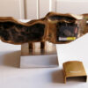 _MG_3808 Rare David Marshall Table Clock Brutalist Bronze 70s
