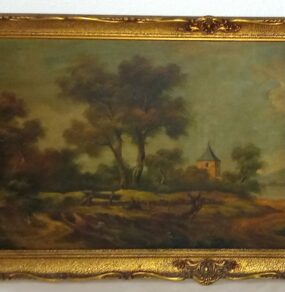 20240322_085339 (1) Antique Oil Painting Landscape Dated 19th century 145x72cm