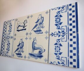 Antique Set of 8 Portugal/Portuguese tiles 19th Century "Lusitania Coimbra"