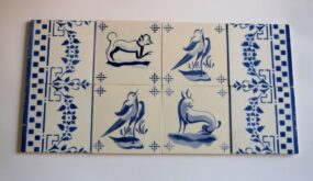 Antique Set of 8 Portugal/Portuguese tiles 19th Century "Lusitania Coimbra"