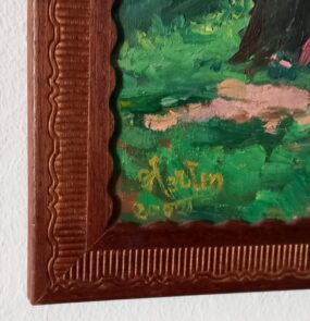 7B Oil on Wood Panel Painting 46 x 38 cm